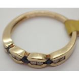9ct gold sapphire and diamond fancy ring size L 2.