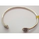 Genuine Pandora sterling silver stone set bangle