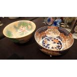 Royal Doulton bowl with restoration and an Imari pattern Oriental bowl A/F CONDITION