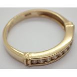 9ct gold and diamond half eternity ring size L