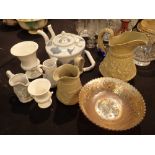 Collection of Wedgwood and Portmerion jugs vases etc including Parian ware