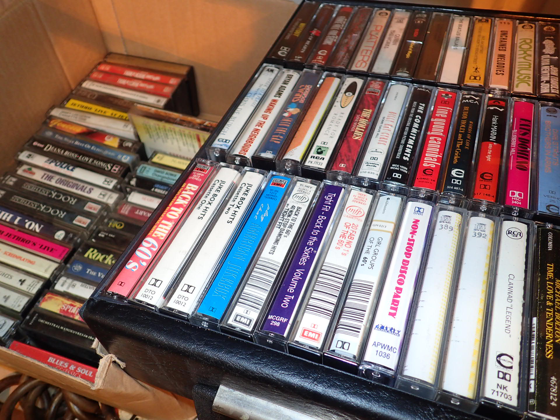 Quantity of Rock cassettes including Beatles and Clapton