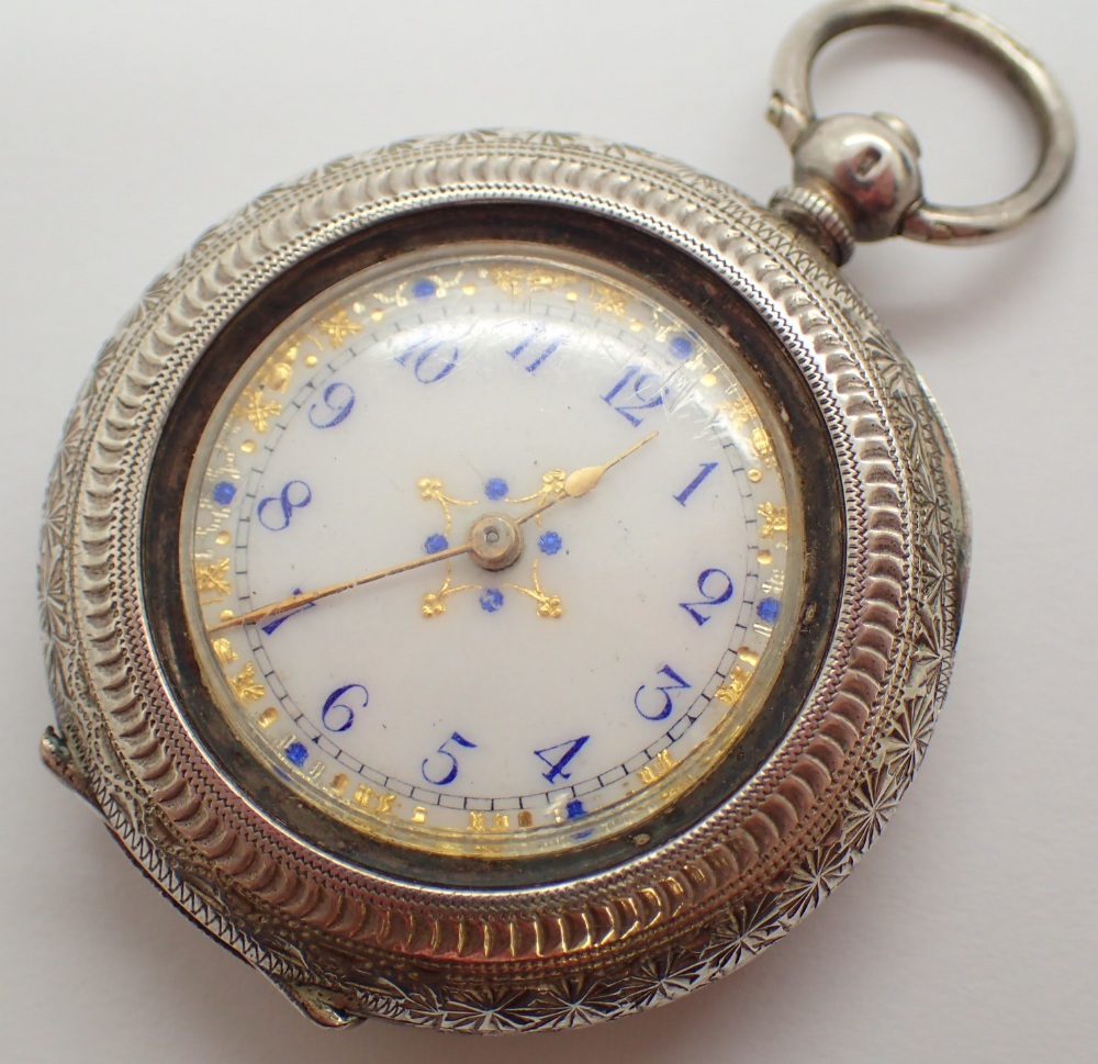 Hallmarked silver cased ladies pocket watch