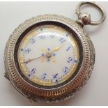 Hallmarked silver cased ladies pocket watch