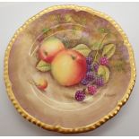 Royal Worcester Fallen Fruits side plate painted by Alistair Kendry D: 15 cm