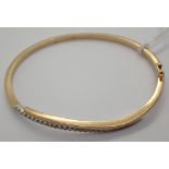 9ct yellow gold diamond set bangle 12.