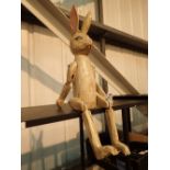 Wooden shelf rabbit figurine L: 60 cm