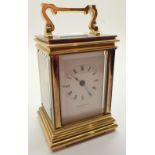 Small brass Taylor & Bligh carriage clock H: 12 cm