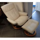 Ekorne Stressless swivel reclining armchair and stool