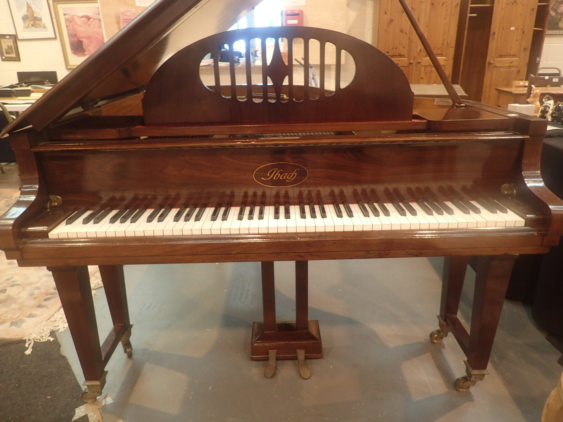 IBach baby grand piano in mahogany - Image 2 of 5