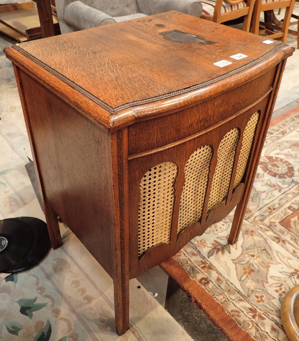 Mastertone cabinet gramophone player with records