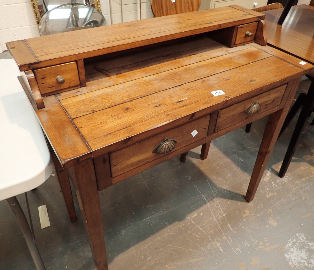 Hardwood desk with four drawers L: 95 cm