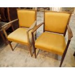 Pair of Gordon Russell upholstered carver chairs