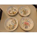 Set of four Aynsley floral pin dishes