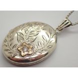 Hallmarked silver locket and silver chain