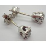 9ct white gold diamond solitaire stud earrings RRP £400.