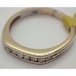 18ct white gold nine stone set diamond ring size P