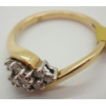 18ct gold diamond cluster ring size N 0.