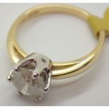 New 18ct gold diamond solitaire ring ( natural untreated diamond) size N 1.55ct RRP £7500.