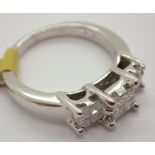 18ct white gold princess cut diamond ring size I 0.50ct RRP £1500.