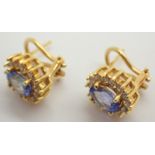 18ct gold tazanite and diamond earrings RRP £1800.