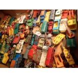 Box of playworn Matchbox cars