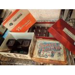 Boxed View Master viewer model E vintage Snakes and Ladders game ( incomplete ) and a Noughts and