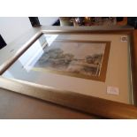 Unsigned framed watercolour of boat on l