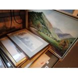 Quantity of framed and glazed pictures a