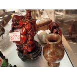 Two cast resin Oriental figurines clison