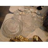 Collection of cut glass bowls and glasse