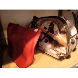 Large cat holdall with wheels and new red Accessorise handbag with label