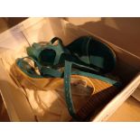 Box of unworn size 7 ladies shoes Kiki Green patent summer