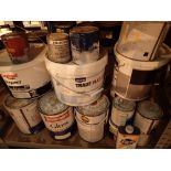 Part containers of paint wood dye etc from professional painter and decorators ( some with part