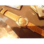 Gents vintage automatic Seiko Five day date wristwatch on leather strap