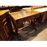 Mahogany two drawer sofa table