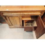 Victorian walnut buffet sideboard with twin cupboards containing a twelve bottle box