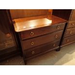 Stag chest of three long drawers 48 x 83 x 73 cm H