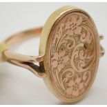 9ct vintage oval signet ring size P