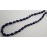 TGGC silver lapis lazuli bead necklace (