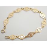 9ct gold fancy bracelet 2.6g