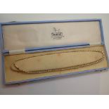 Boxed pearl necklace with 9K gold clasp