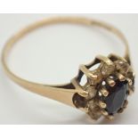 9ct gold sapphire and white stone ring s