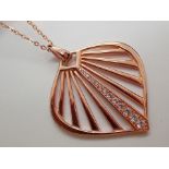 Sterling silver rose gold plated fancy s