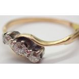 18ct gold antique three stone diamond ri