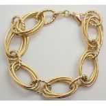 Sterling silver gold plated oval link fa