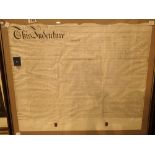 Framed indenture signed Henry Leather of