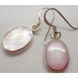 Silver Mother of Pearl drop earrings