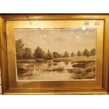 Antique watercolour painting on paper co