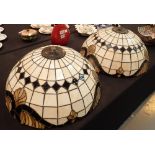 Pair of Tiffany style leaded glass lamp